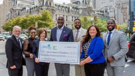Penn Community Bank presenting the donation to the Urban League of Philadelphia.