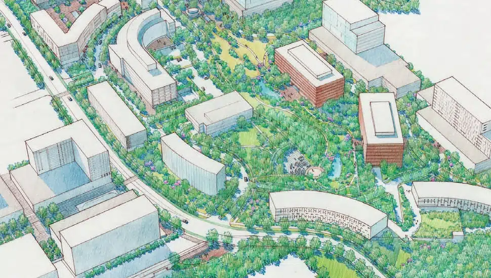 A rendering of redevelopment plans for Bala Plaza in Lower Merion.