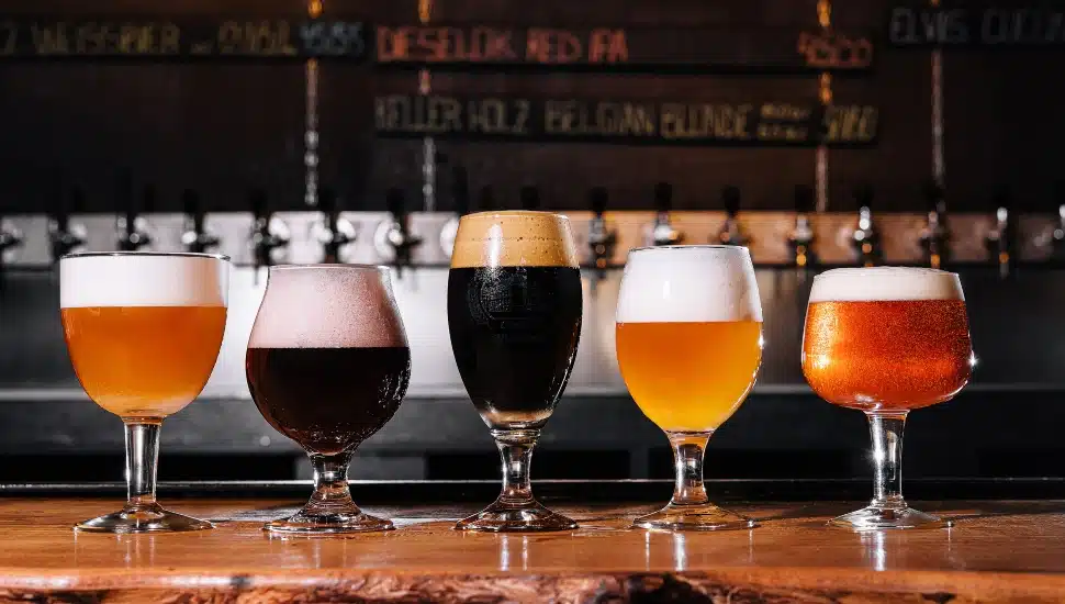 Different types of craft beer.