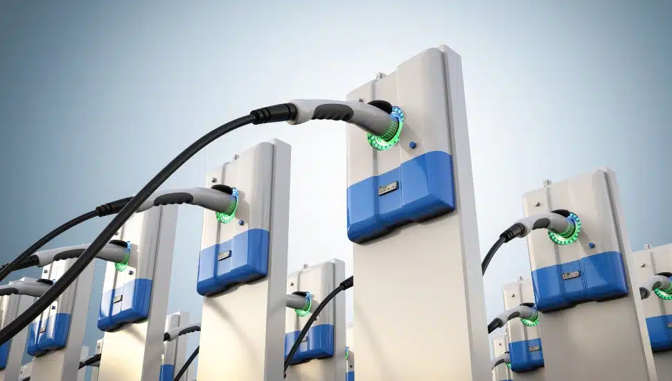 Electric vehicles charging.