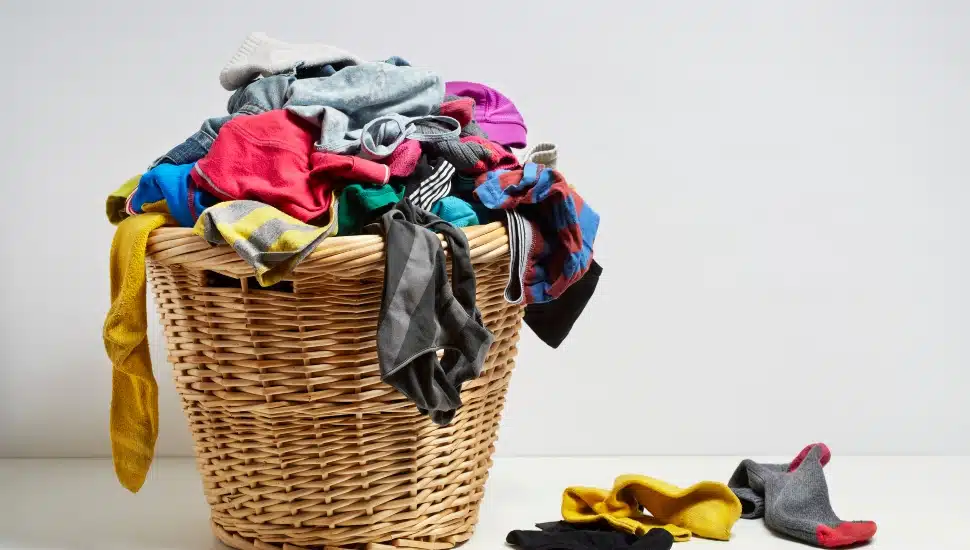 socks in laundry.