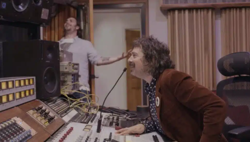 Charlie Hall from The War On Drugs in studio.