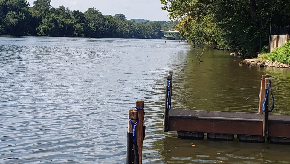 The channel at Catfish Dam was remarked for the race.