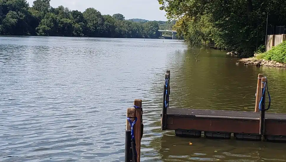 The channel at Catfish Dam was remarked for the race.