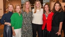 Jen McAleese (left) with Women's Board members at the 2022 Fashion Emergency event at Boyds in Wayne.