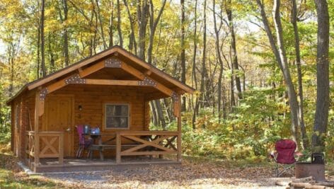 Pictured here is a camping cottage at French Creek State Park.