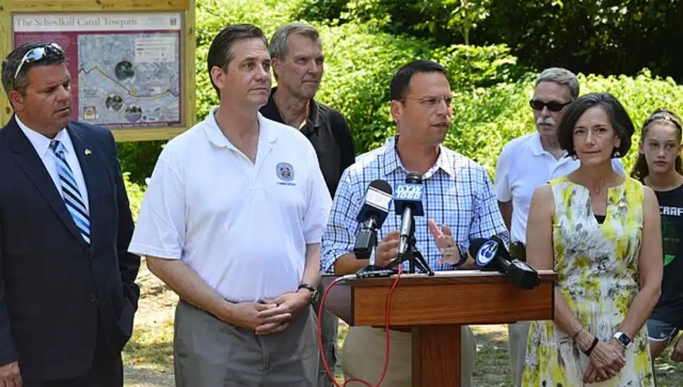 Commissioners and Representative Mike Vereb at the Schuylkill Canal Towpath ribbon cutting.