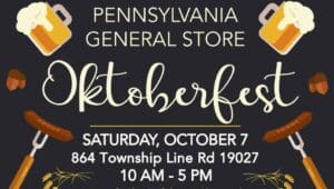 Promotional flyer for Pennsylvania General Store's Oktoberfest.