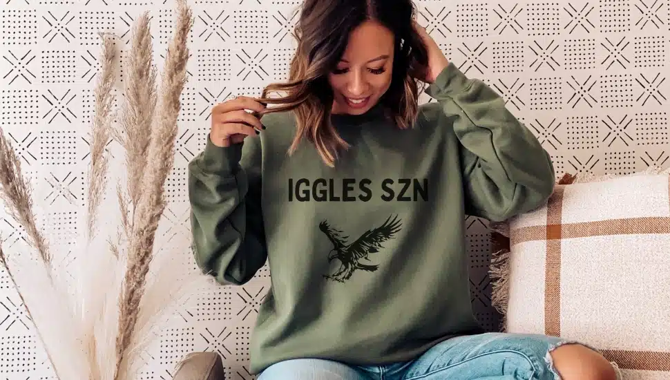 A Philadelphia Eagles t-shirt designed by the owners of The Dimes Club.