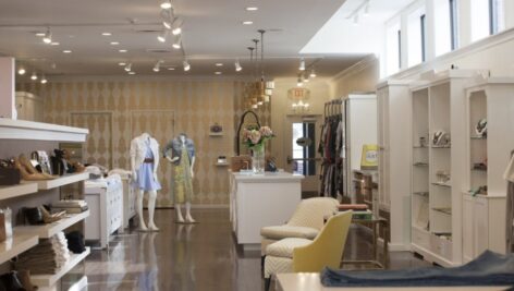 interior of skirt boutique in bryn mawr