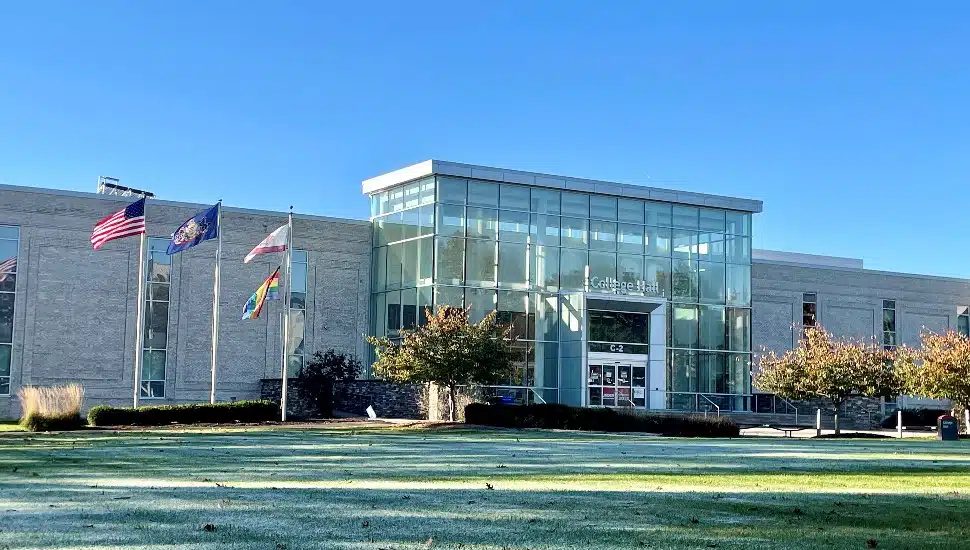 Montgomery County Community College's College Hall in the fall