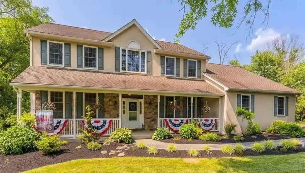 A beautiful colonial home on gorgeous 6.48 acres with six bedrooms and four and a half bathrooms is available for sale in Franconia Township for A beautiful colonial home on gorgeous 6.48 acres with six bedrooms and four and a half bathrooms is available for sale in Franconia Township for $1,050,000.,050,000.