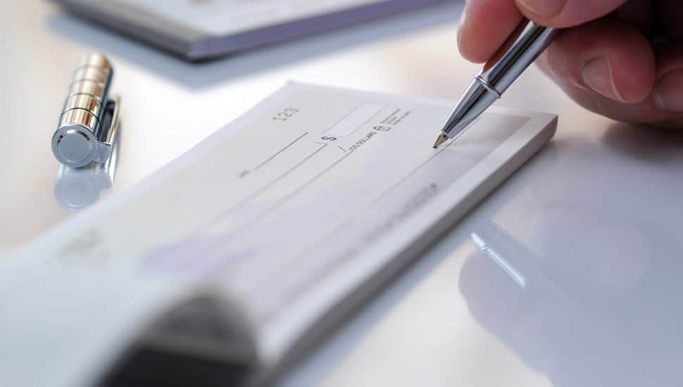 writing a check