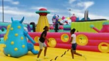 The Bounce City inflatable fun park.