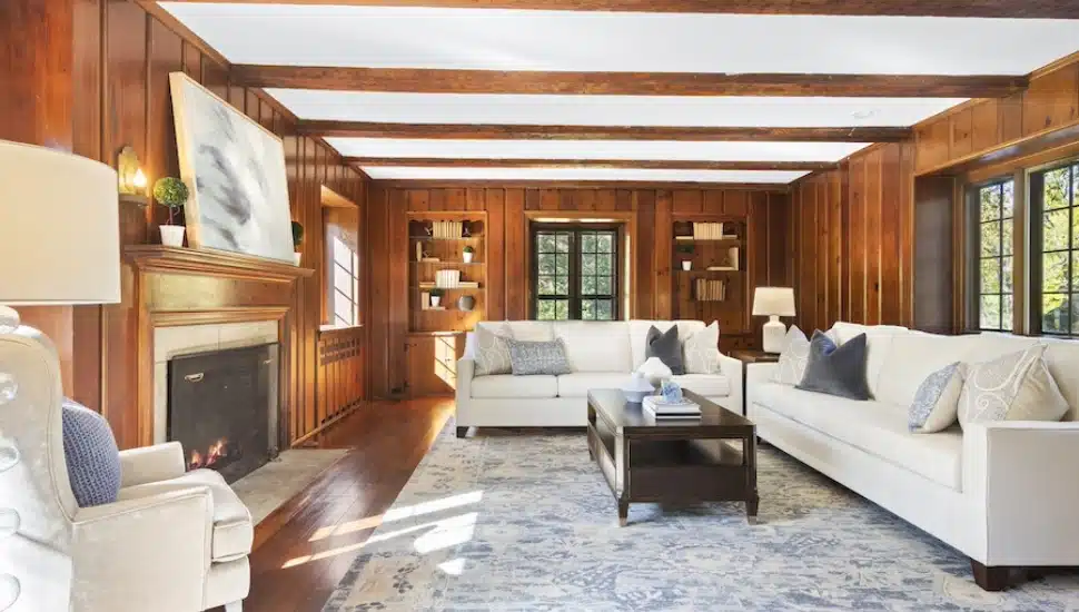 The living room of Arthur Brockie's home.