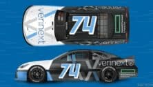 A drawing of Devin Jones' Verinext-sponsored No. 74 race car for the NASCAR Xfinity Series Drive for the Cure 250.
