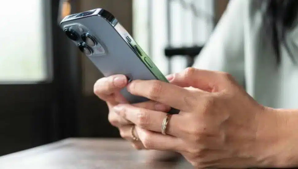 A person on their cellphone.