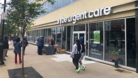 The vybe urgent care center on Spring Garden Street in Philadelphia.