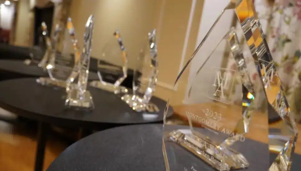 The 2023 Montgomery Awards on a table.