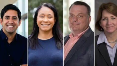 Candidates in the Montgomery County commissioners race, from left to right: Neil Makhija, Jamila Winder, Tom DiBello, and Liz Ferry.