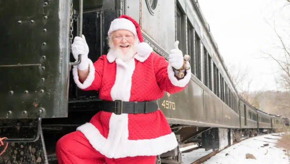 Santa Claus visiting the Colebrookdale Railroad.