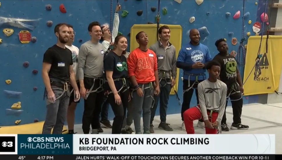 The KB Foundation rock-climbing event that included CBS News' personalities.