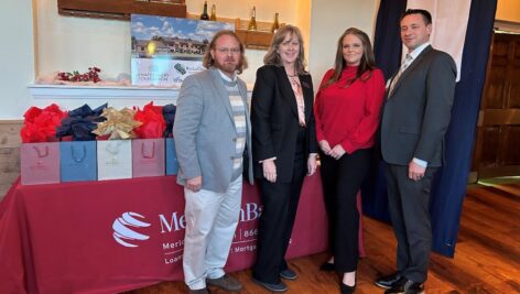 From left, Kristopher Thompson, COO LVF; Sharon Curran, CEO LVF; Aliese Rosado VP Retail Market Manager at Meridian Bank; Chris Godshall, SVP Commercial Lending at Meridian Bank.