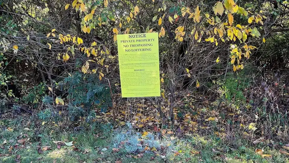 The notice posted by the Borough of Pottstown.