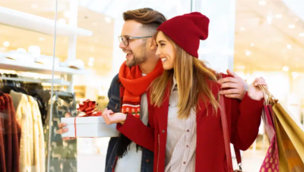 A couple shopping at the Willow Grove Park Mall.