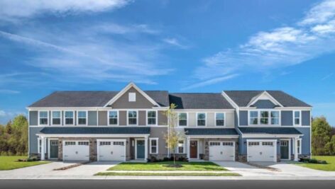Rendering of townhomes at The Hills at Thorndale Woods