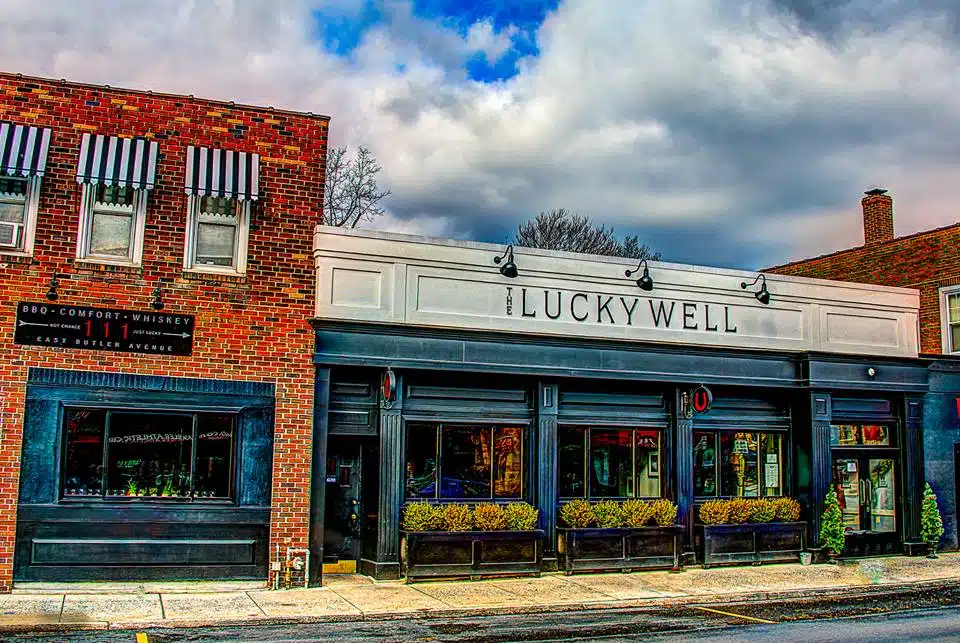 The entrance to The Lucky Well in Ambler.