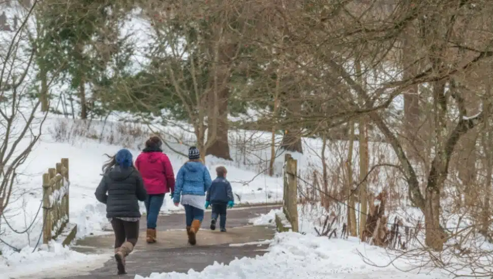People on The Wellness Walk at The Morris Arboretum & Gardens.