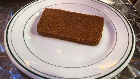 A plate with a slice of scrapple