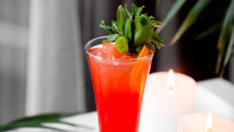 A Bloody Mary Cocktail.