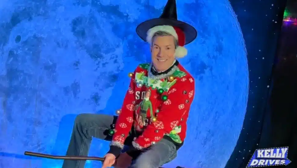 Bob Kelly posing in the "A Harry Potter Christmas" at The Christmas House King of Prussia.