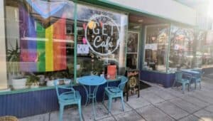 An external shot of GET Cafe in Narberth.