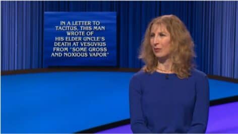 Melissa Klapper on Jeopardy!.