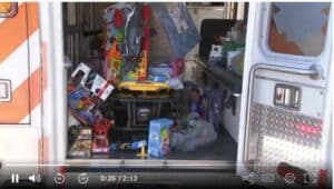 An ambulance of toys for sick kids.