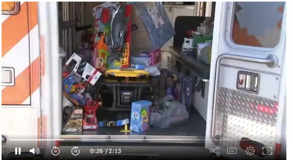 An ambulance of toys for sick kids.
