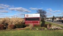 The sign for Suburban Community Hospital.