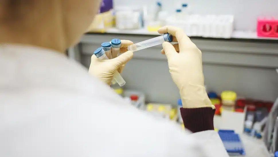 A person working in a lab.