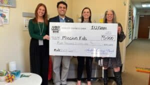 Left to Right: Kaity Andrey, Communications, Marketing and Outreach Manager, Mission Kids; Roger Zacharia, President and CEO, Ambler Savings Bank; Helen Graner, Commercial Lender, Ambler Savings Bank; Paula Jones, Director of Development, Mission Kids.