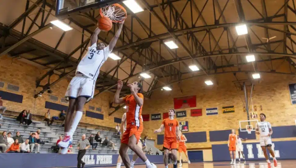 Ethan Johnston playing hoops for The Hill School