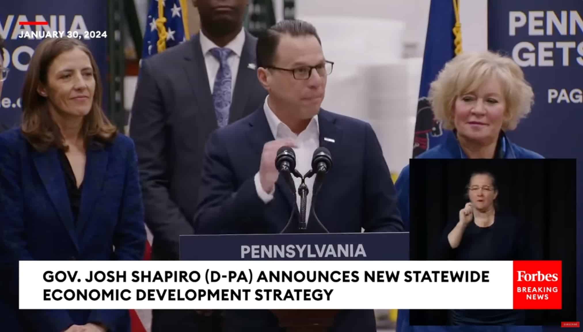 Josh Shapiro announces Pennsylvania 10-year economic development plan earlier this week. Shapiro outlined a series of key investments he wants the state to make.