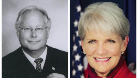 Judge Barry C. Dozor and State Senator Carolyn Comitta.