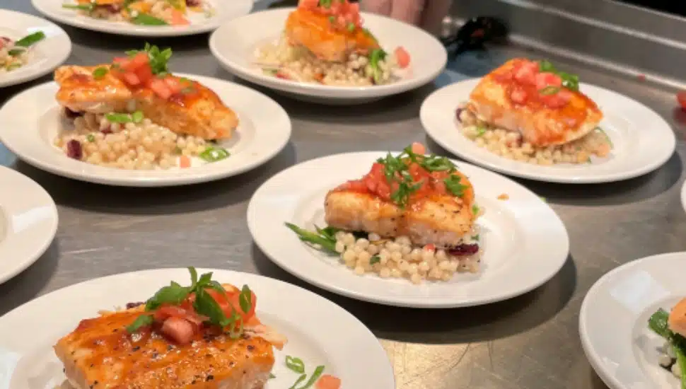 Plates of food.