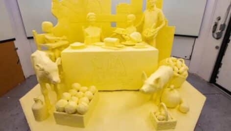 The butter sculpture at the Pennsylvania Farm Show.
