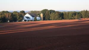 Recently plowed field in Upper Providence