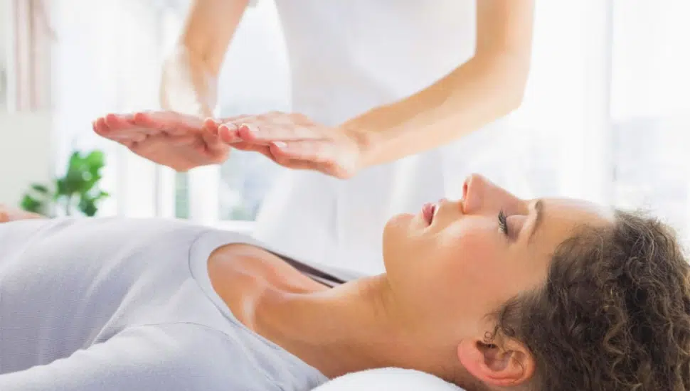 A woman in a spa.