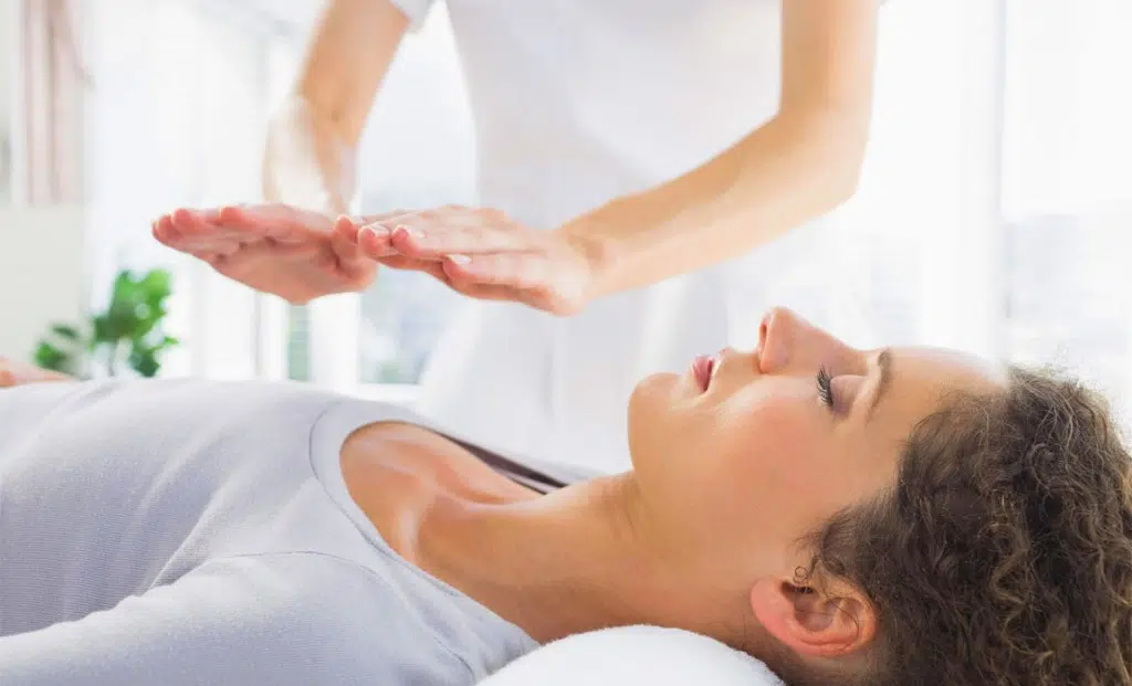 A woman in a spa.